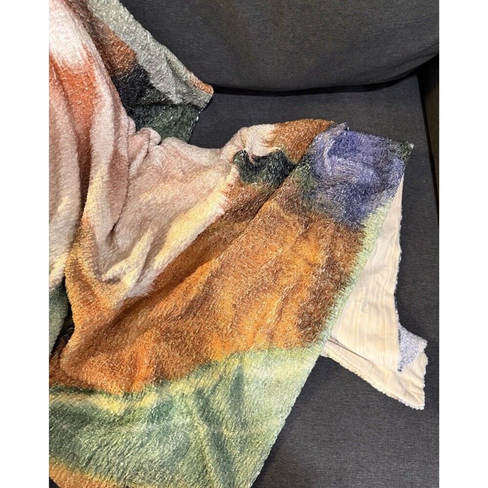 Callisto Home Velvet Throw 50" x 60" Multicolor Floral Water Painted NWT $125 - Picture 4 of 6